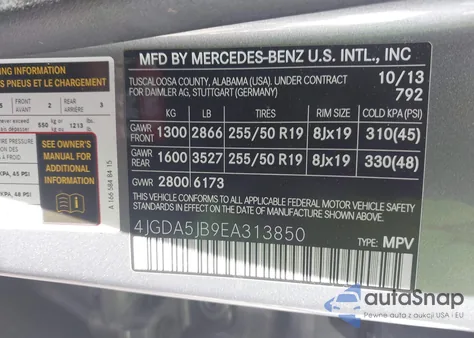 2014 Mercedes-Benz Ml 350 z USA, uszkodzony, nr VIN 4JGDA5JB9EA313850